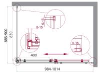 Душевой уголок прямоугольный ACQUA-AH-1-100/90-C-Cr 1000x900x1950 BelBagno