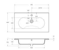 Керамическая раковина 810x460x175 мм LOV-800-LVB BelBagno