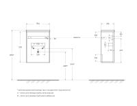 База под раковину подвесная с одной дверкой PIETRA MINI-400-1A-SO-BL-R BelBagno