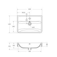 Керамическая раковина 600х415 мм BelBagno