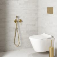 Смеситель встроенный с гигиеническим душем с защитой от ожогов Timo Saona 2339/17SM золото матовое