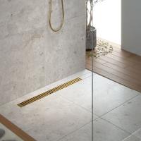 Душевой лоток TIMO Drain System 600 с вставкой "lines", Золото матовое