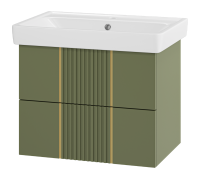 VEGA - 70 Тумба подвесная с 2 ящ., олива + раковина УТ000022675 Brevita