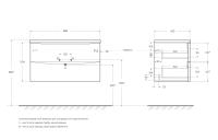База под раковину подвесная с двумя выкатными ящиками ACQUA-900-2C-SO-RR BelBagno