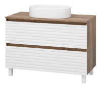 DAKOTA -100 Тумба напольная 2 ящ. (ДСП (Дуб Гал. Белый) + раковина УТ000015495 Brevita