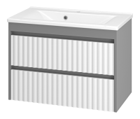 BALATON - 80 Тумба подвесная с 2 ящ. комбинированный + раковина УТ000012299 Brevita