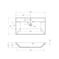 Раковина из искусственного мрамора BB800/450-LV-MR-AST BelBagno