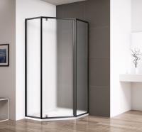 Душевой уголок, пятиугольный ECO-O-P-1-90-P-NERO 900x900x1950 Cezares
