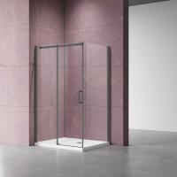 Душевой уголок квадратный/прямоугольный VSR-4D8016CLGM 1600x800x2000 профиль вороненая сталь стекло прозрачное VINCEA