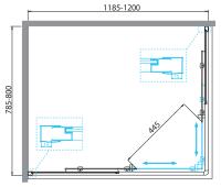 Душевой уголок прямоугольный DUE-AH-2-120/80-C-Cr 1200x800x1900 BelBagno